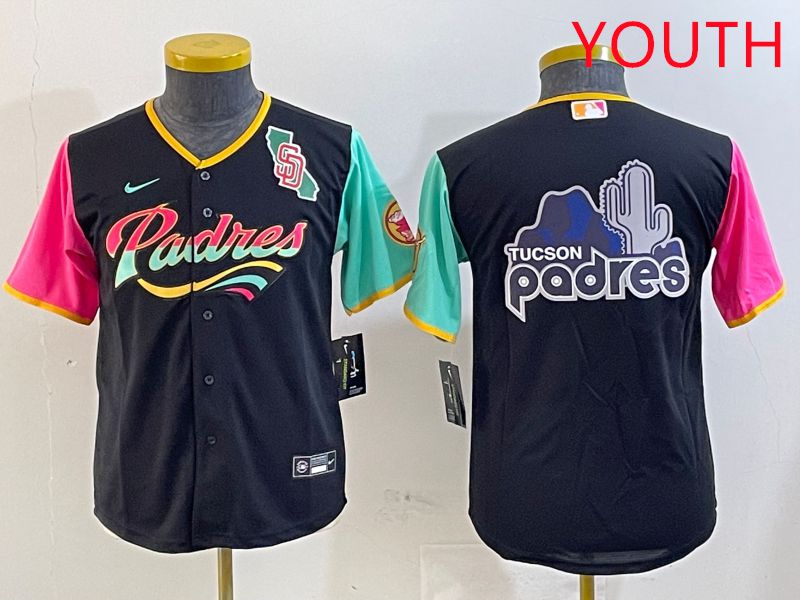 Youth San Diego Padres Blank Black City Edition Game 2025 Nike MLB Jersey style 7->youth mlb jersey->Youth Jersey